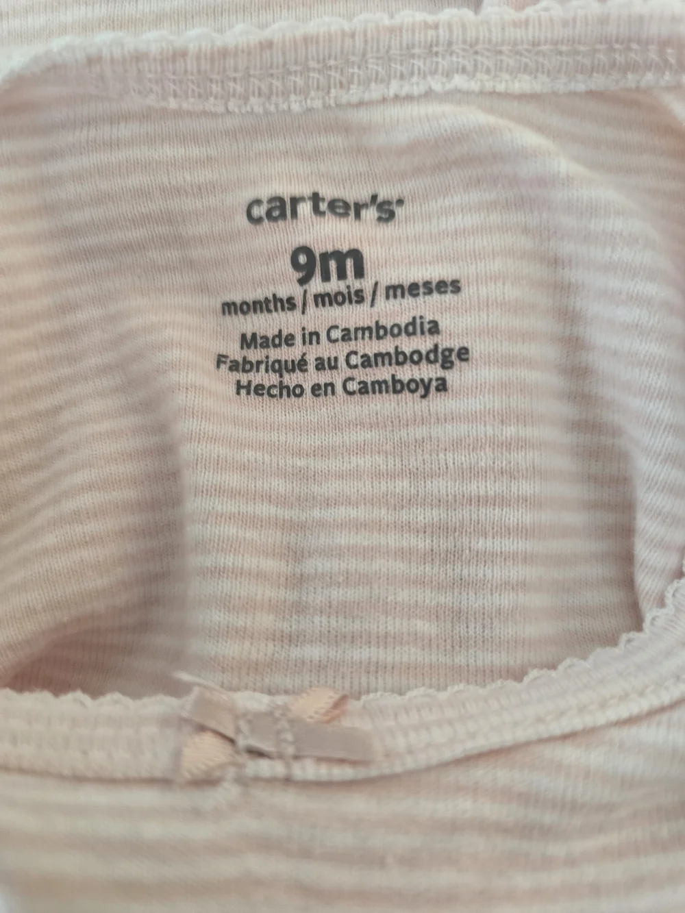 Carter's Pink and White Striped Baby One-Piece Bodysuit
